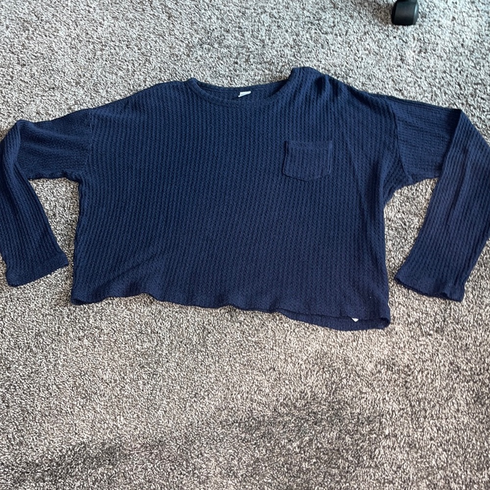 Old Navy Long sleeve crop top waffle weave material size medium